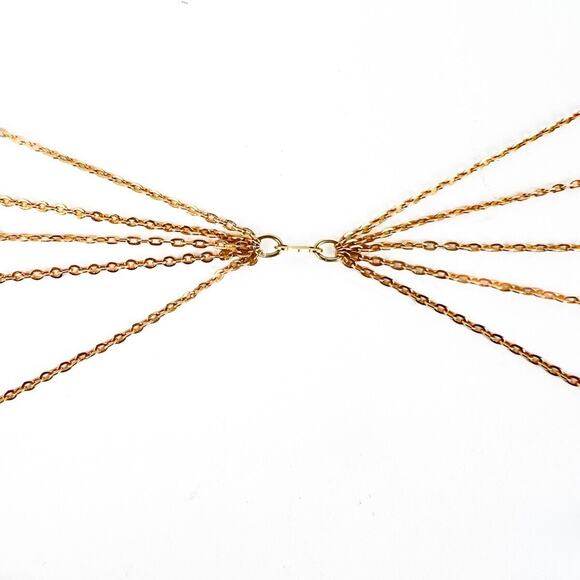 Sarah Coventry Necklace Lariat Multi Strand Open Wrap Gold Tone 37" Vintage - Picture 4 of 10
